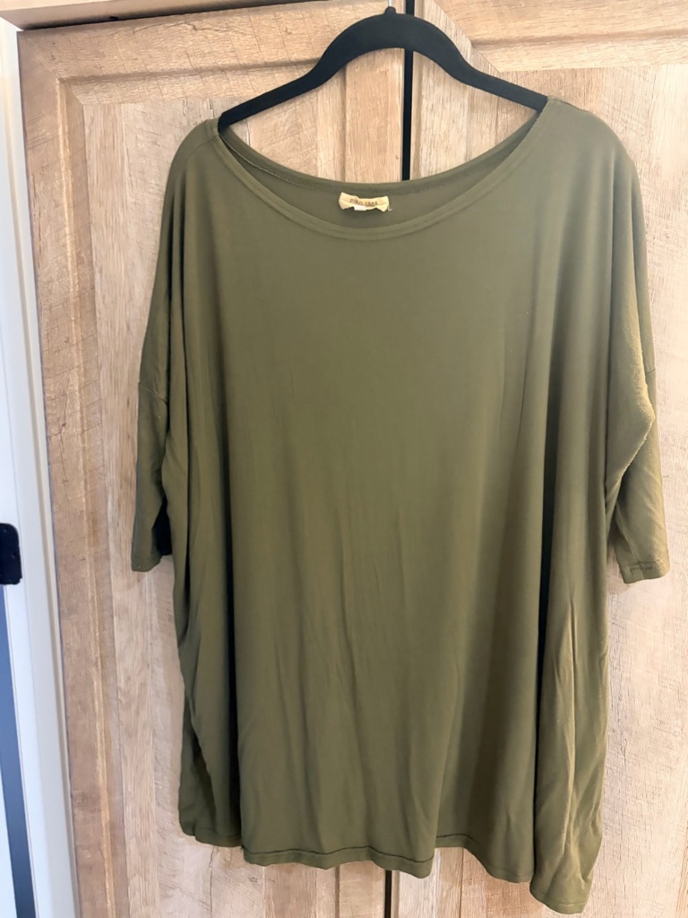 Piko 1988 large Olive Green Scoop Neck Short Sleeve Top